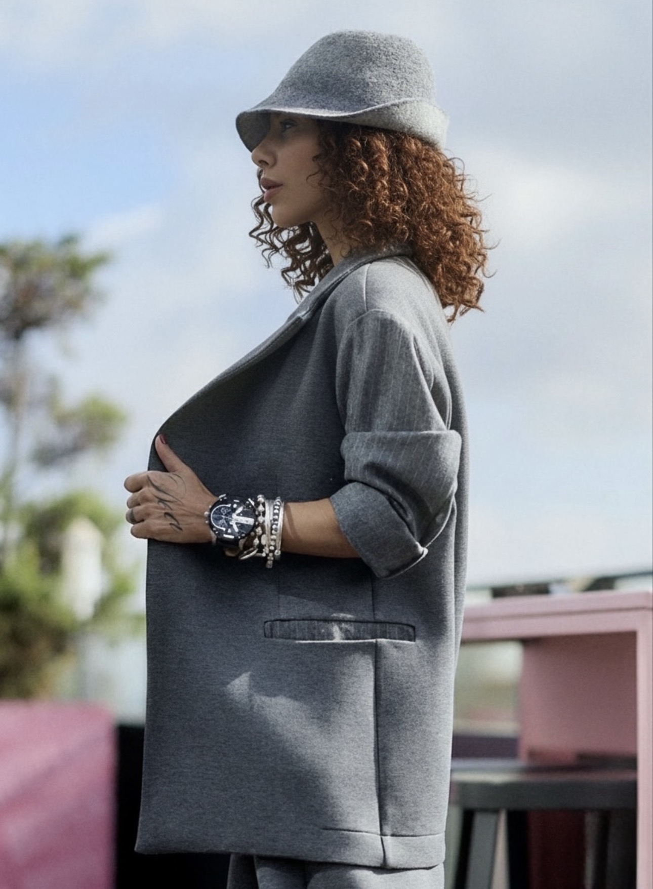 GREY OVERSIZED BLAZER