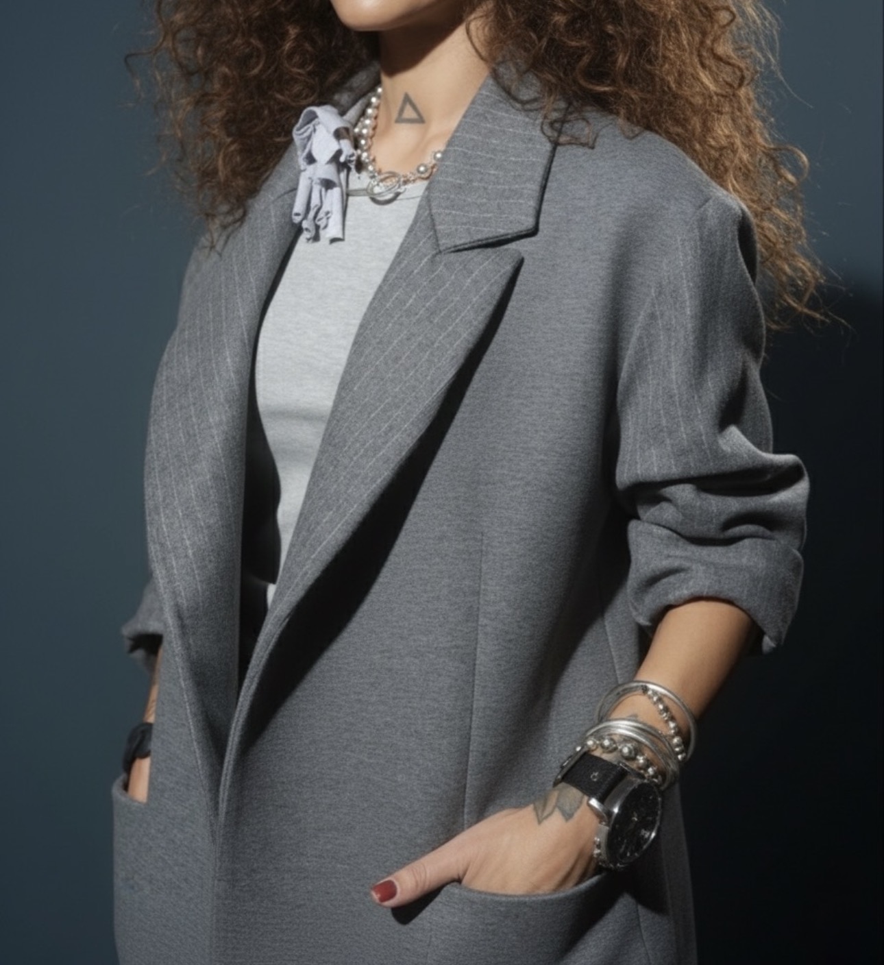 GREY OVERSIZED BLAZER