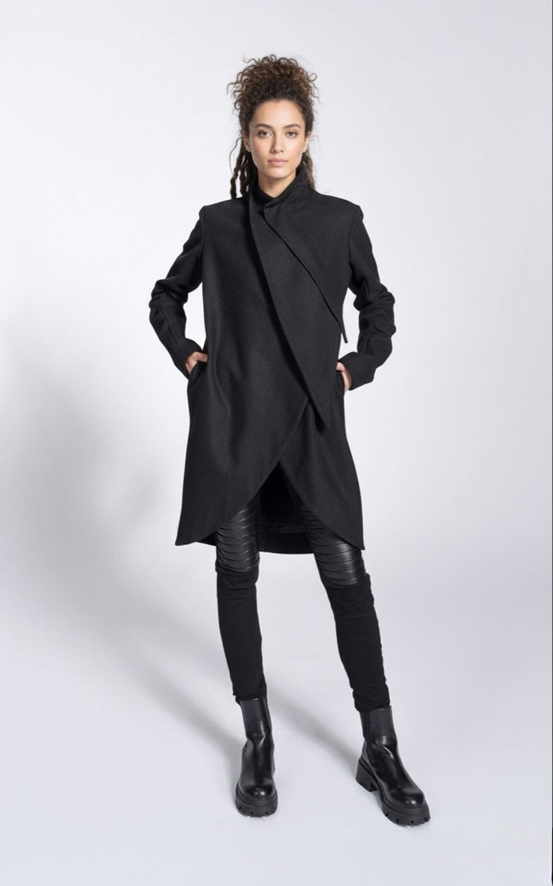 BLACK WOOL COAT