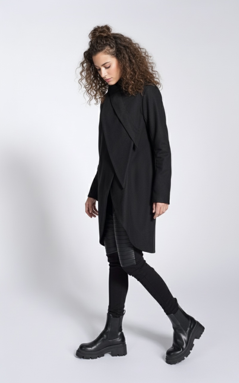 BLACK WOOL COAT