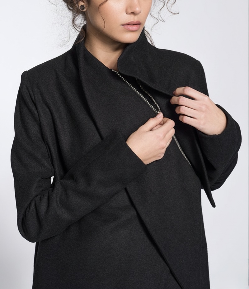 BLACK WOOL COAT