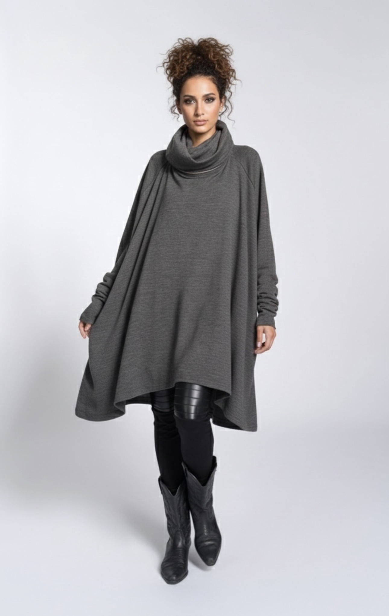 Oversized Cowl-Neck Top