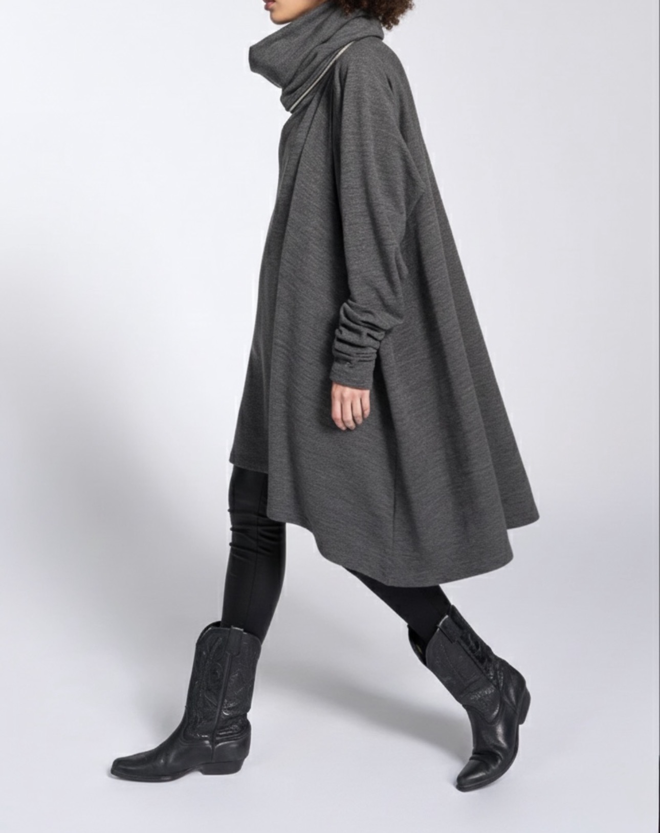 Oversized Cowl-Neck Top