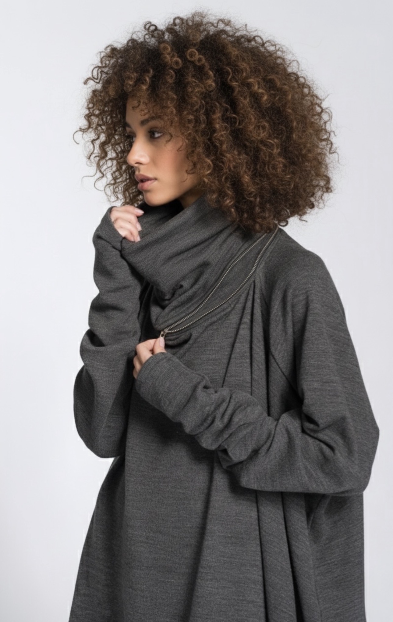 Oversized Cowl-Neck Top