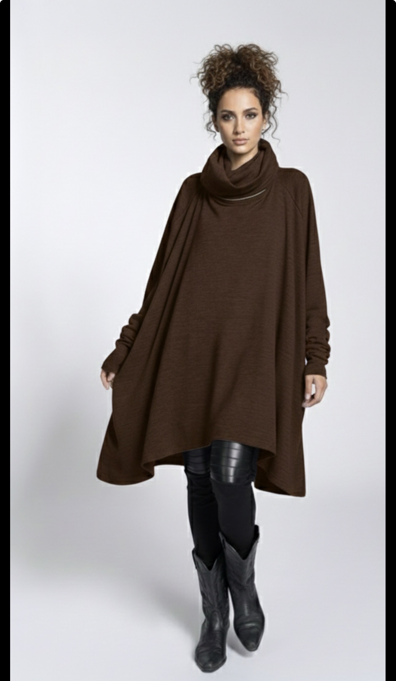 Oversized Cowl-Neck Top
