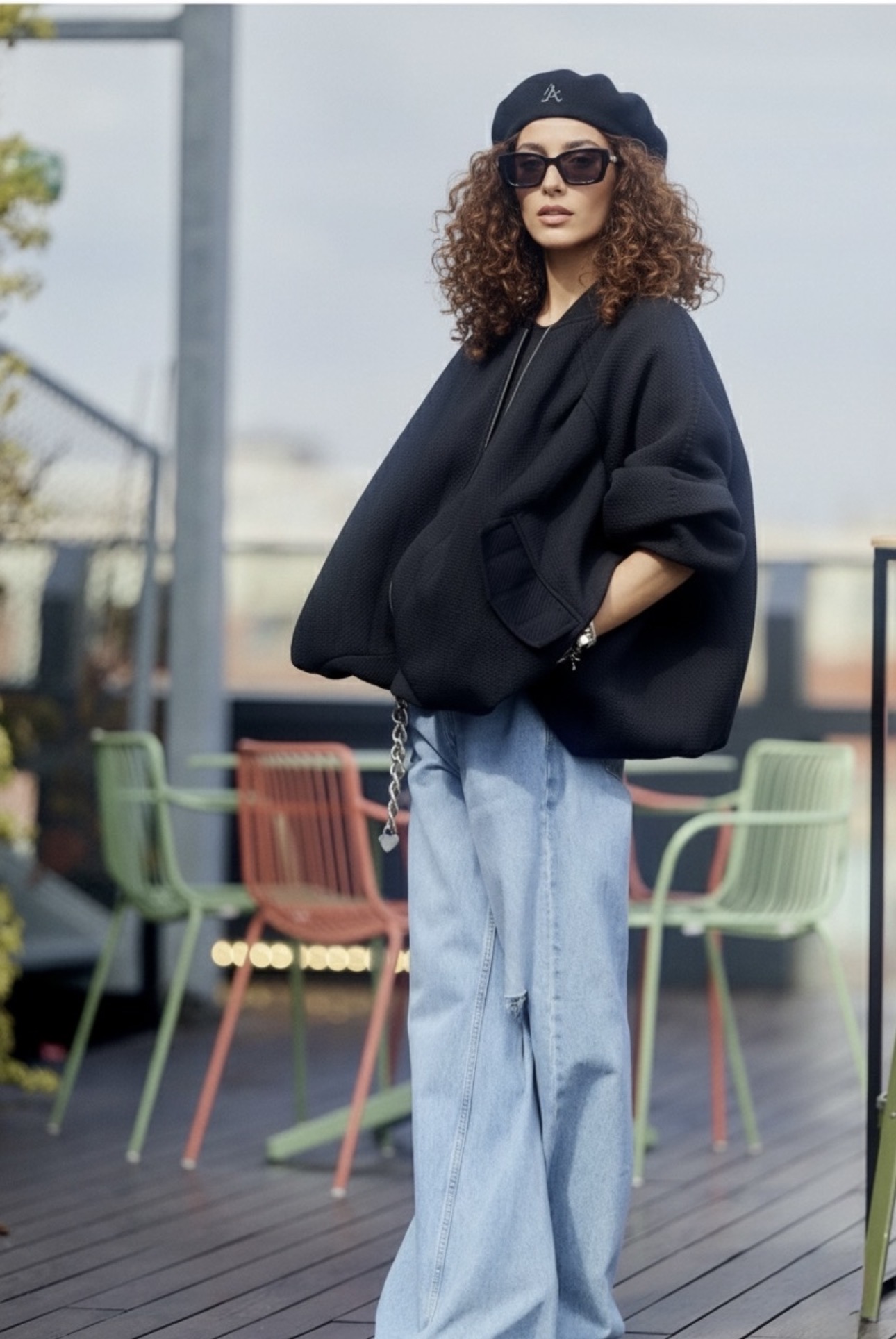 BLACK OVERSIZED WOOL JACKET