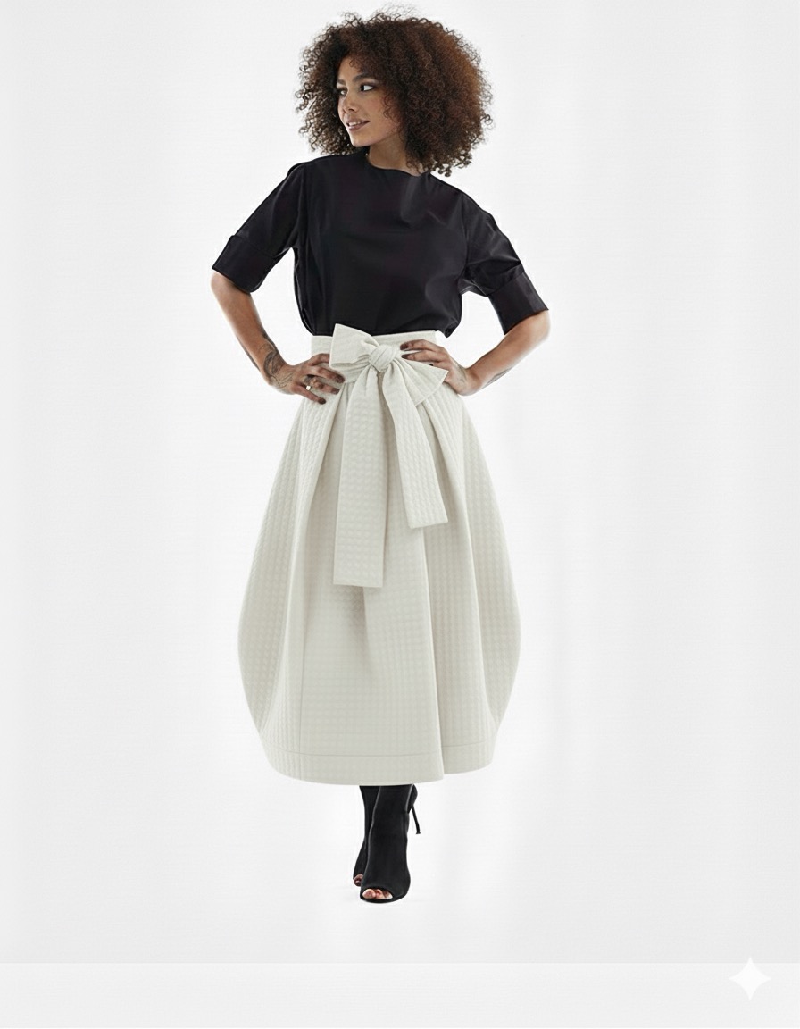 OFF-WHITE MIDI SKIRT