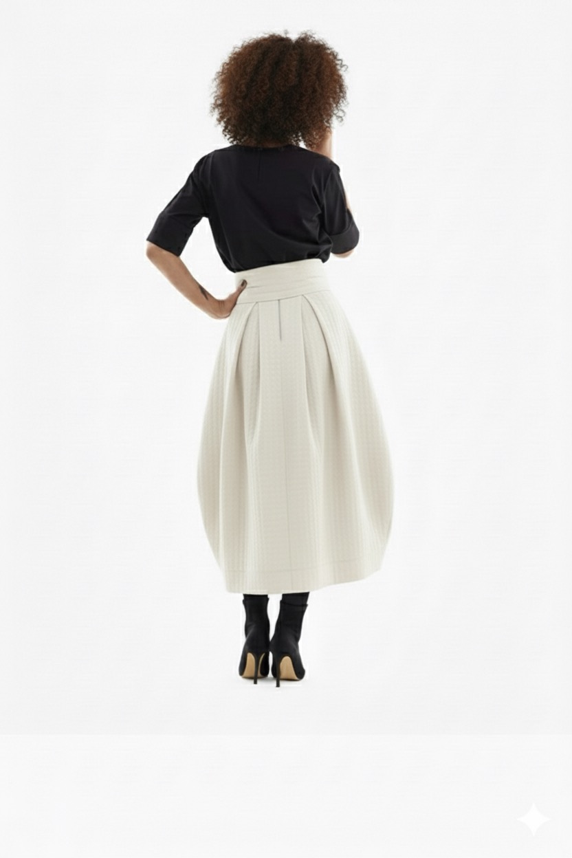OFF-WHITE MIDI SKIRT