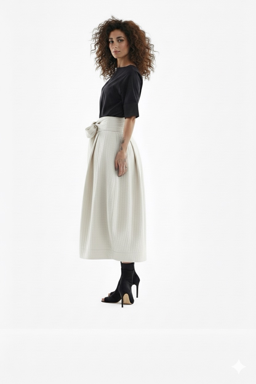 OFF-WHITE MIDI SKIRT