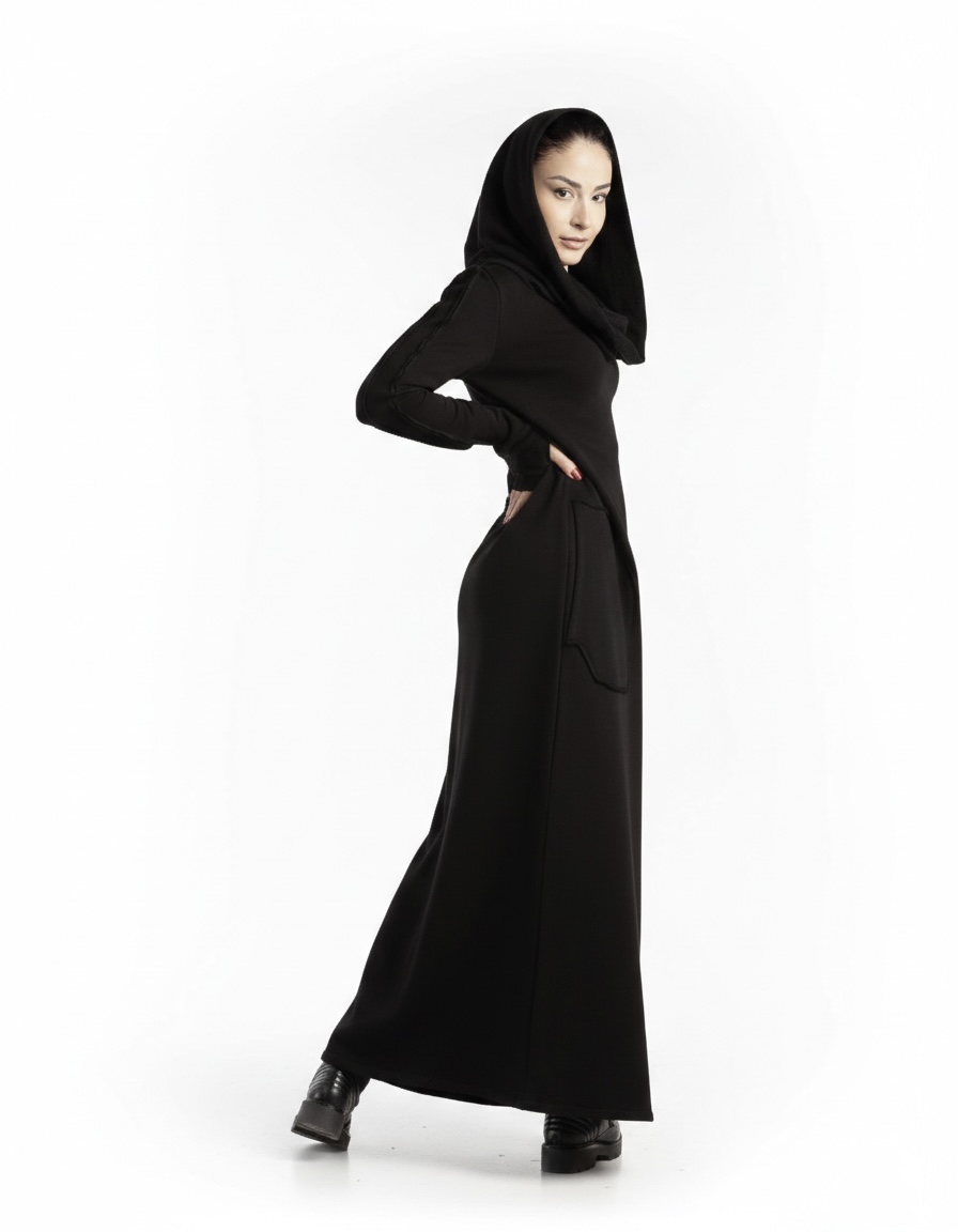 HOODED MAXI DRESS
