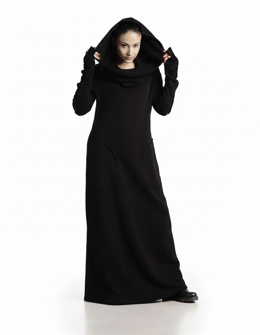 HOODED MAXI DRESS