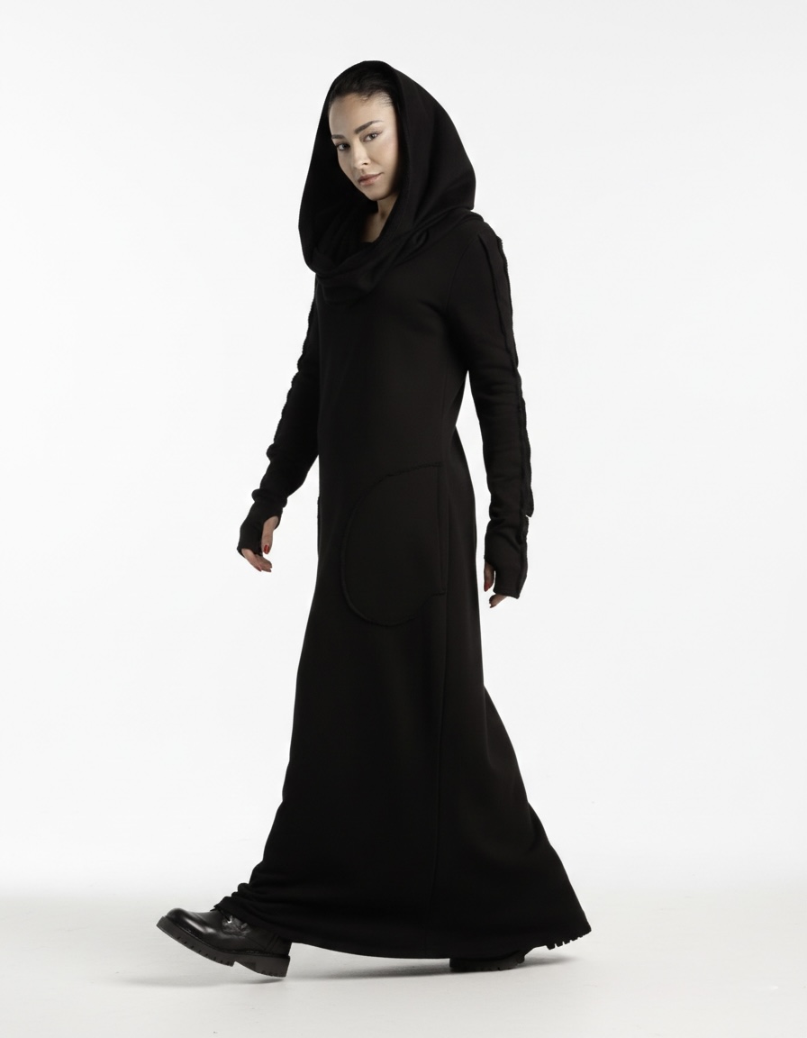 HOODED MAXI DRESS
