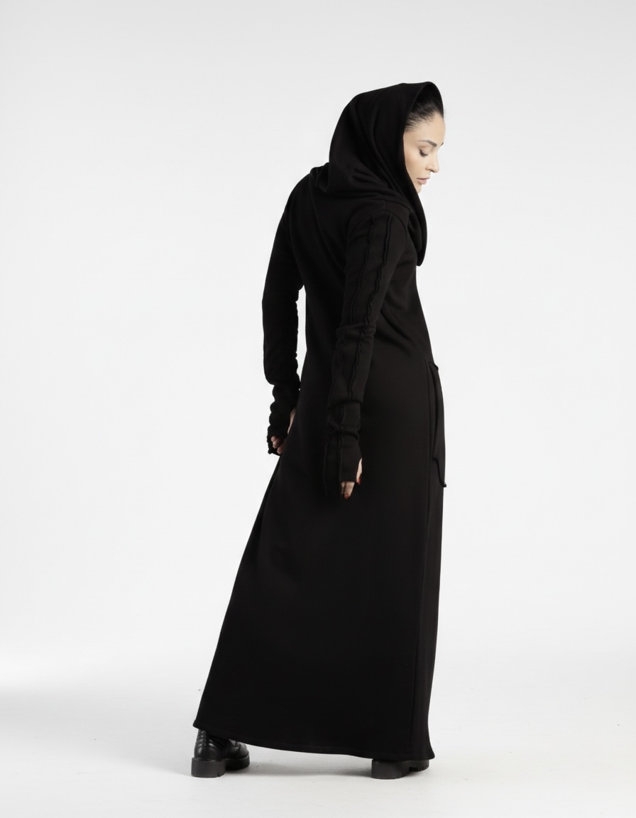 HOODED MAXI DRESS
