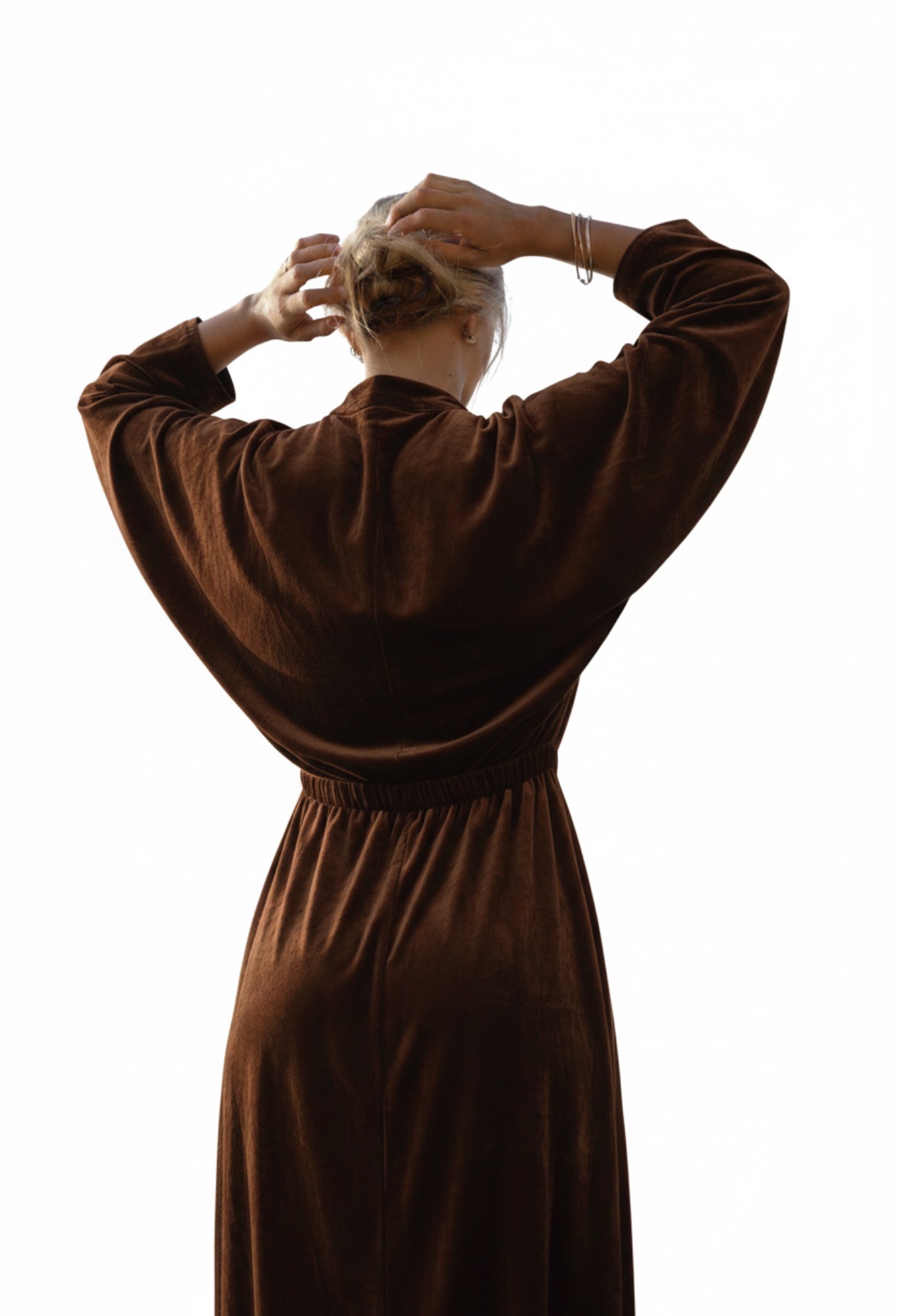 DRAPED TIE-FRONT MAXI DRESS