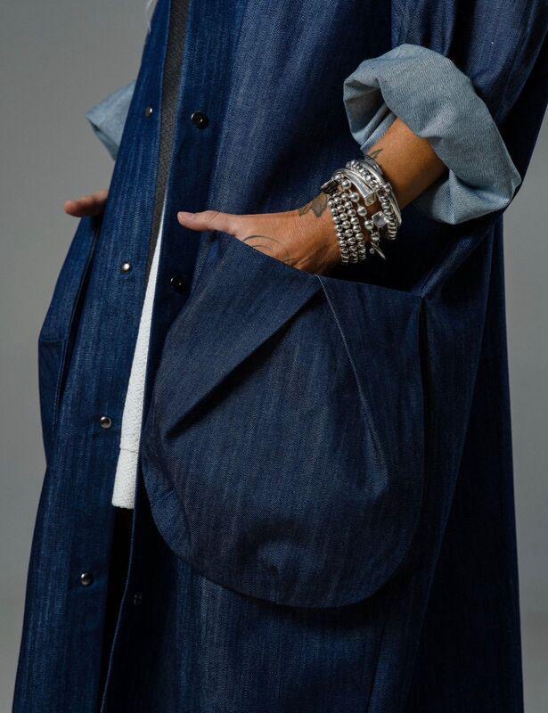 DENIM OVERSIZED HOODED JACKET