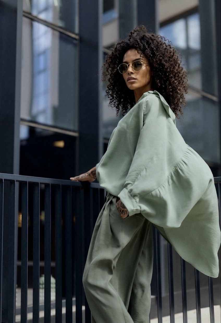 GREEN OVERSIZED SHIRT