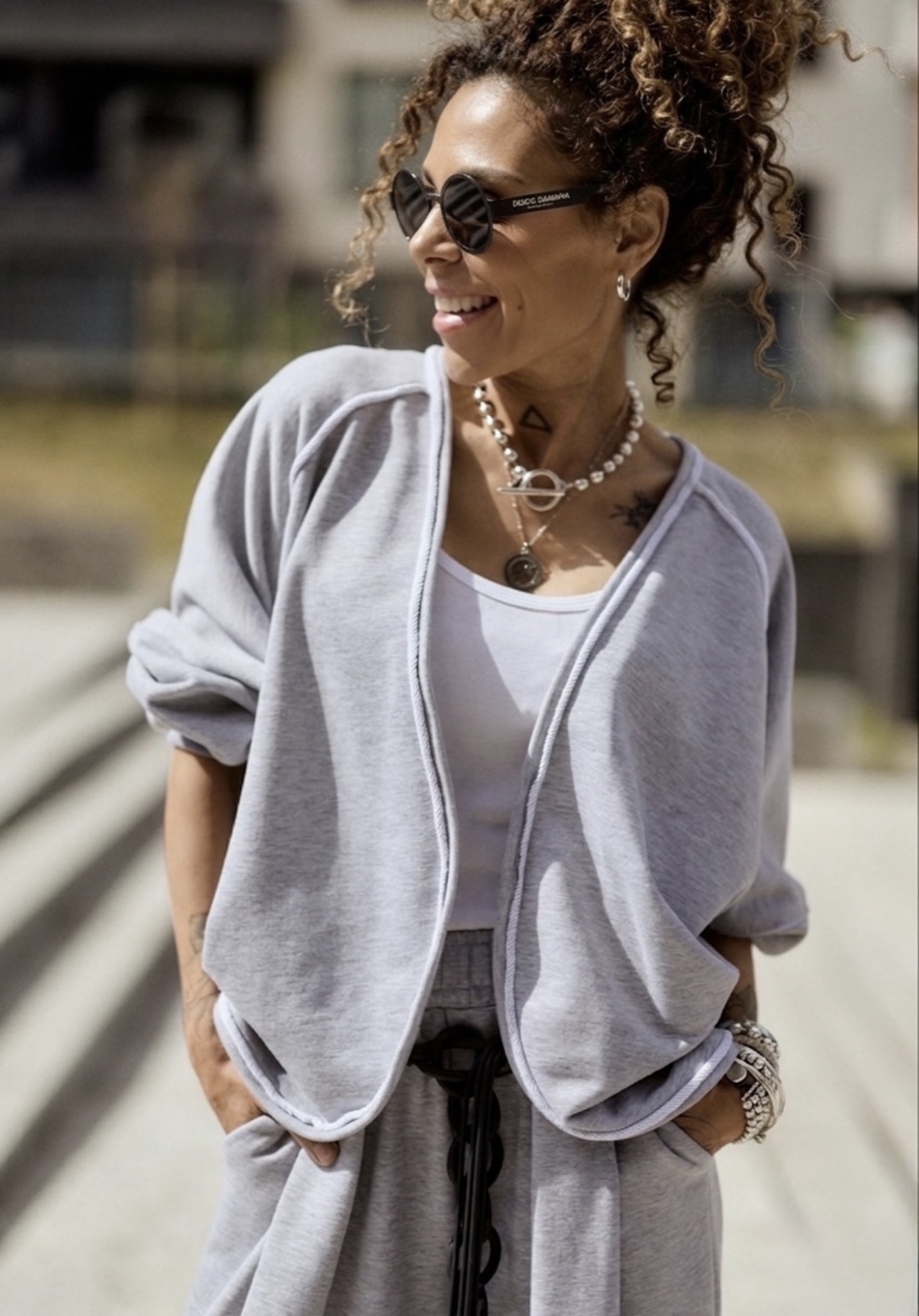 GREY RELAXED LOUNGE SET