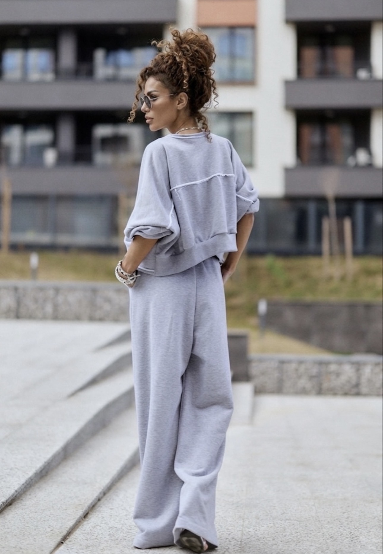 GREY RELAXED LOUNGE SET