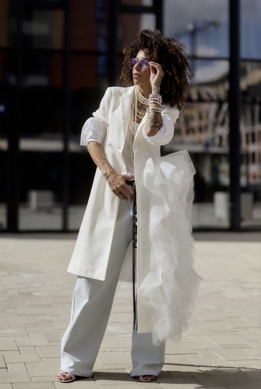 OFF-WHITE TULL DETAIL BLAZER