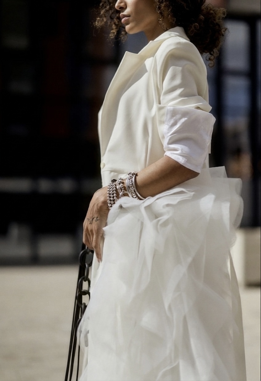 OFF-WHITE TULL DETAIL BLAZER